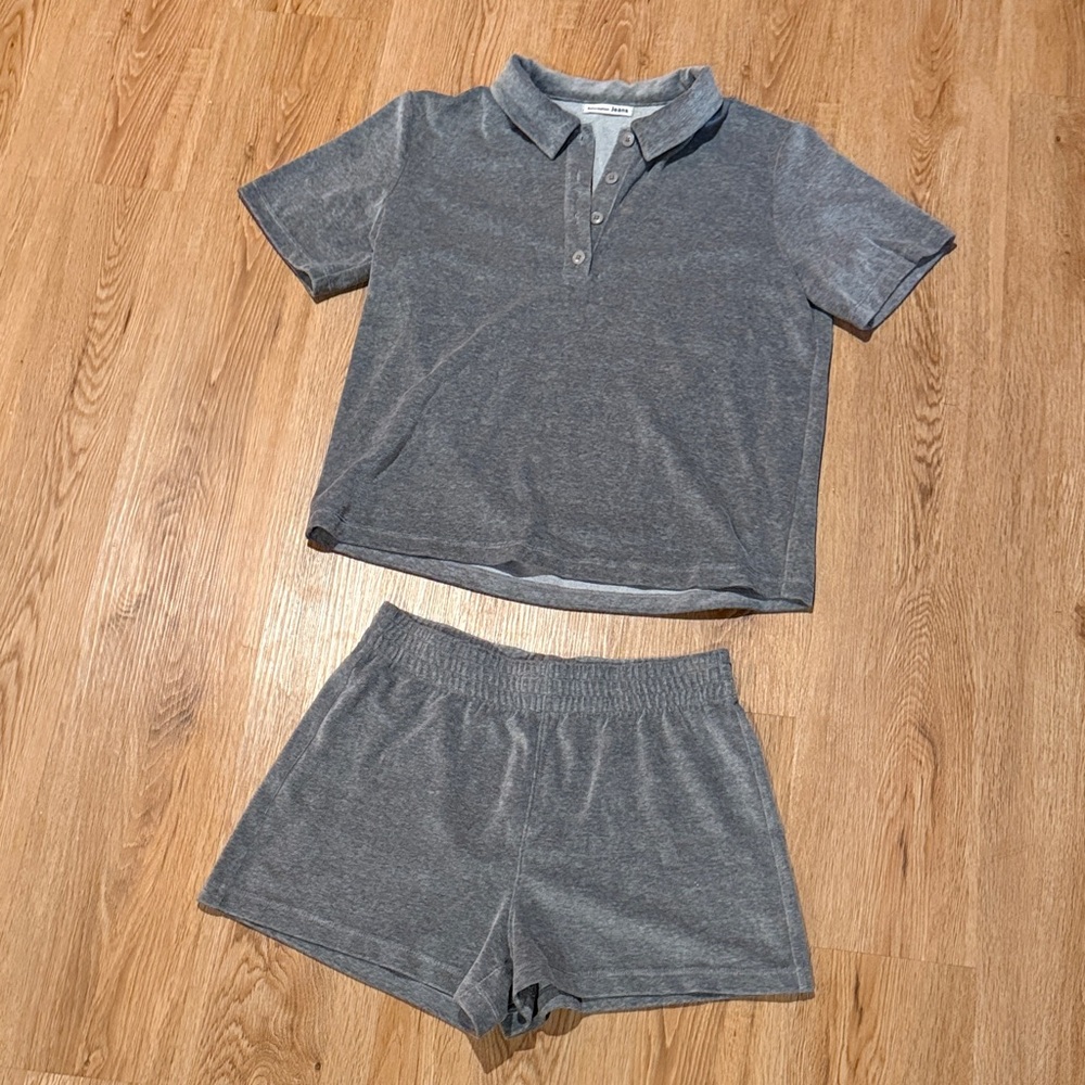 Reformation Gray velour set